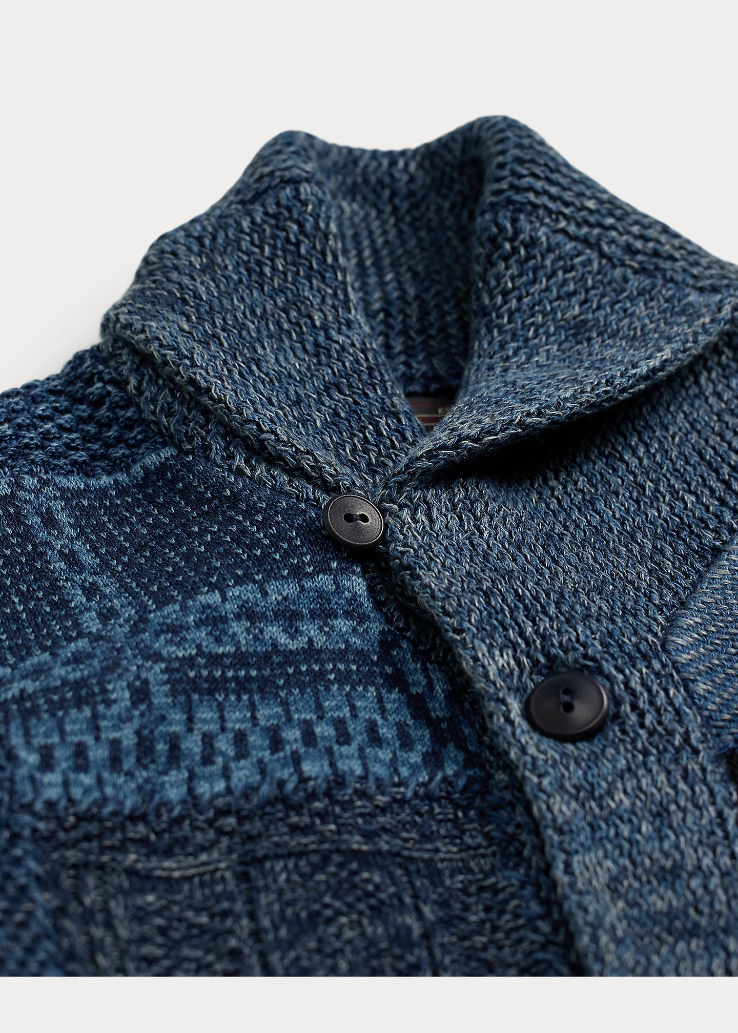 Indigo Patchwork Cotton-Linen Cardigan - 3