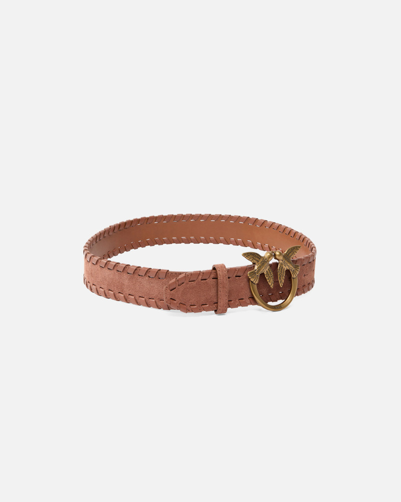 PINKO 4-CM LEATHER BELT WITH LOVE BIRDS BUCKLE outlook