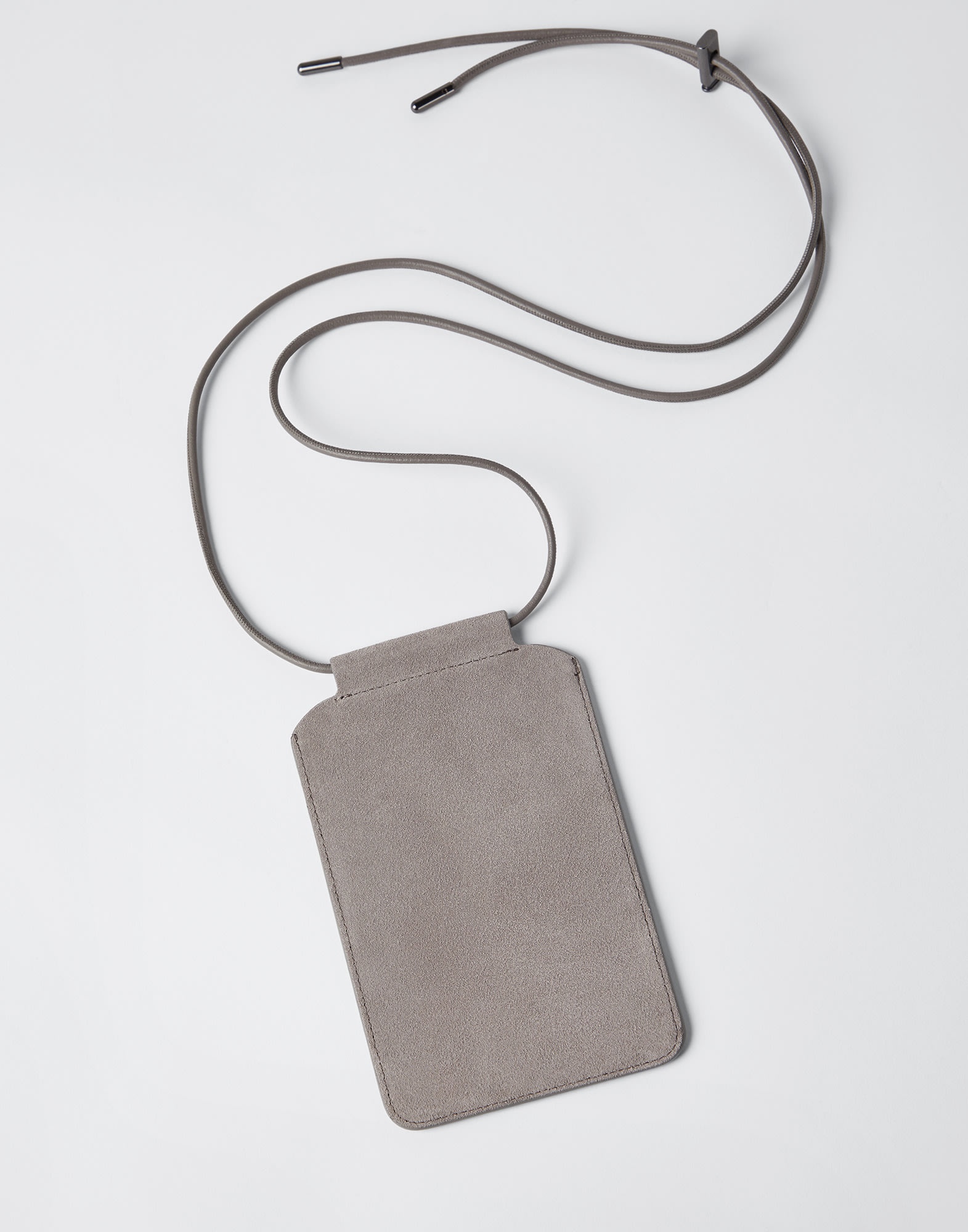 Suede phone bag with shiny trim - 2