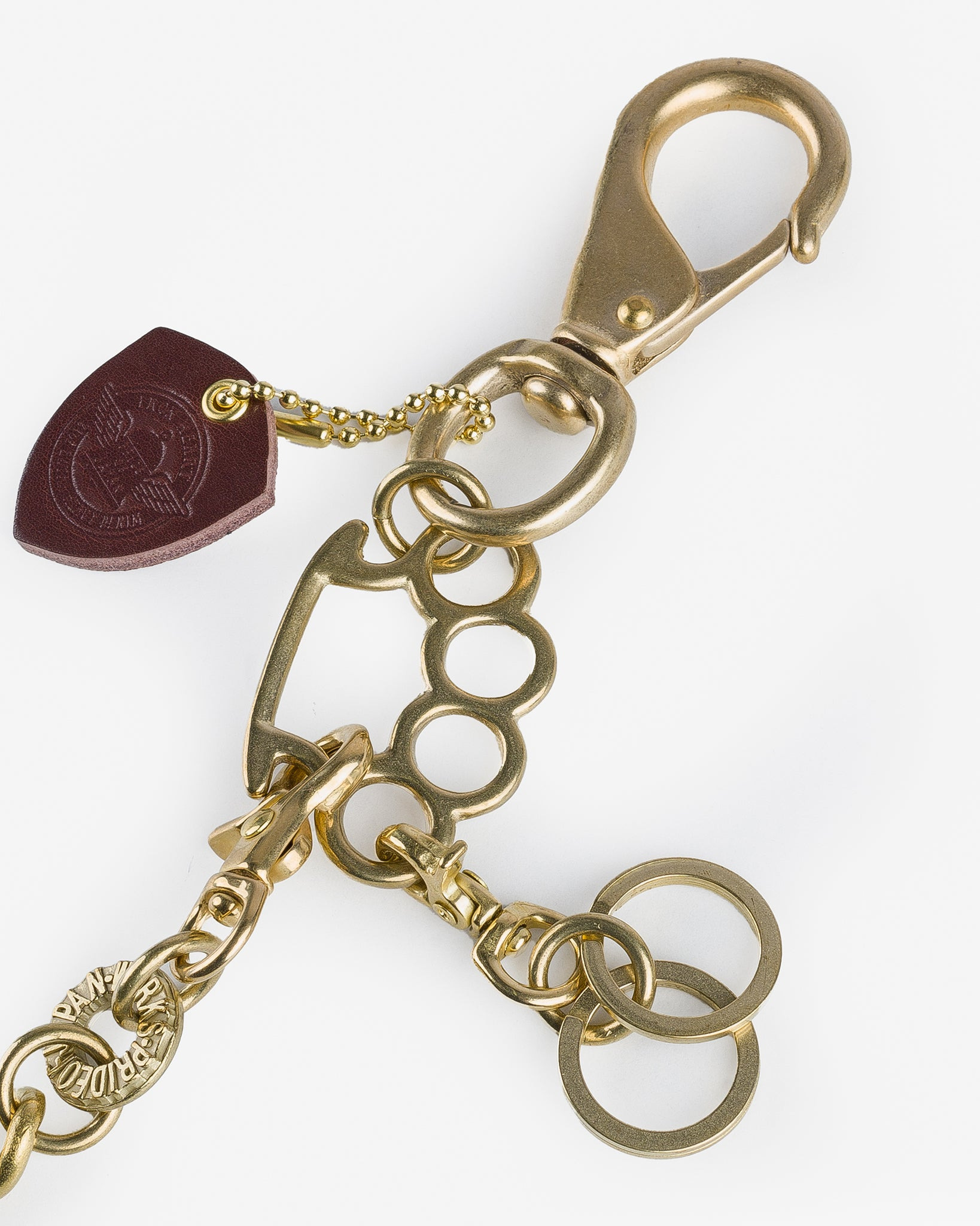 Brass-W14 Wallet Chain with Rings and Clip - Brass - 2