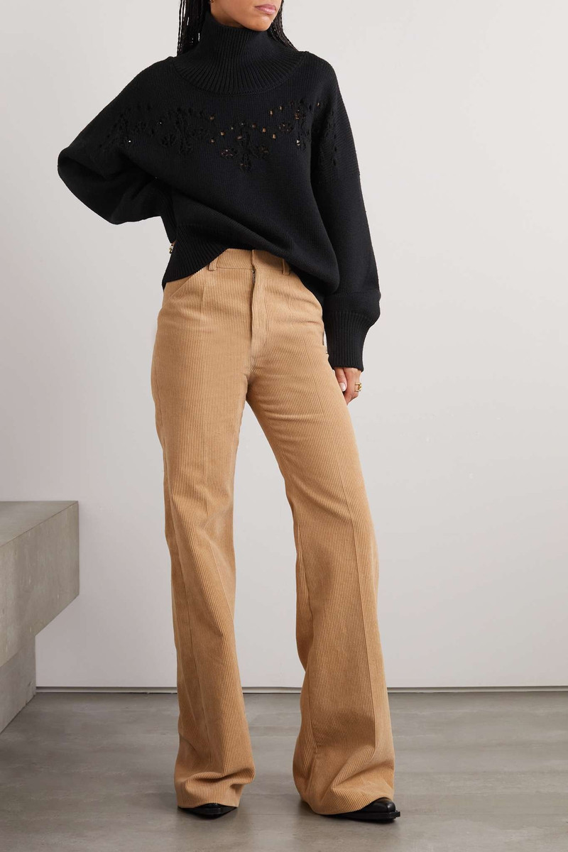 Chloé Pointelle-knit wool turtleneck sweater outlook