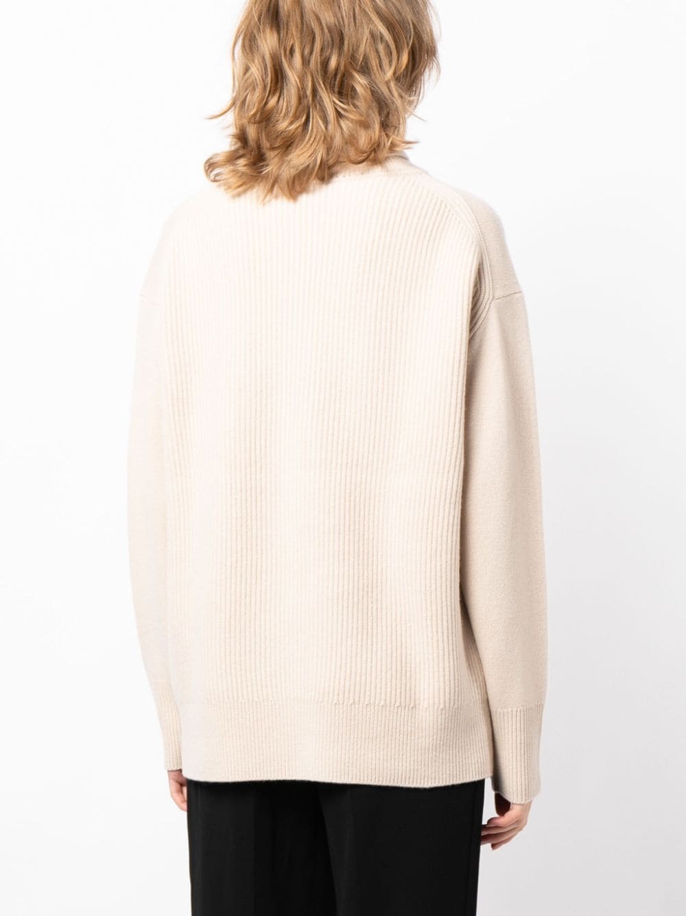 fine-ribbed merino jumper - 4