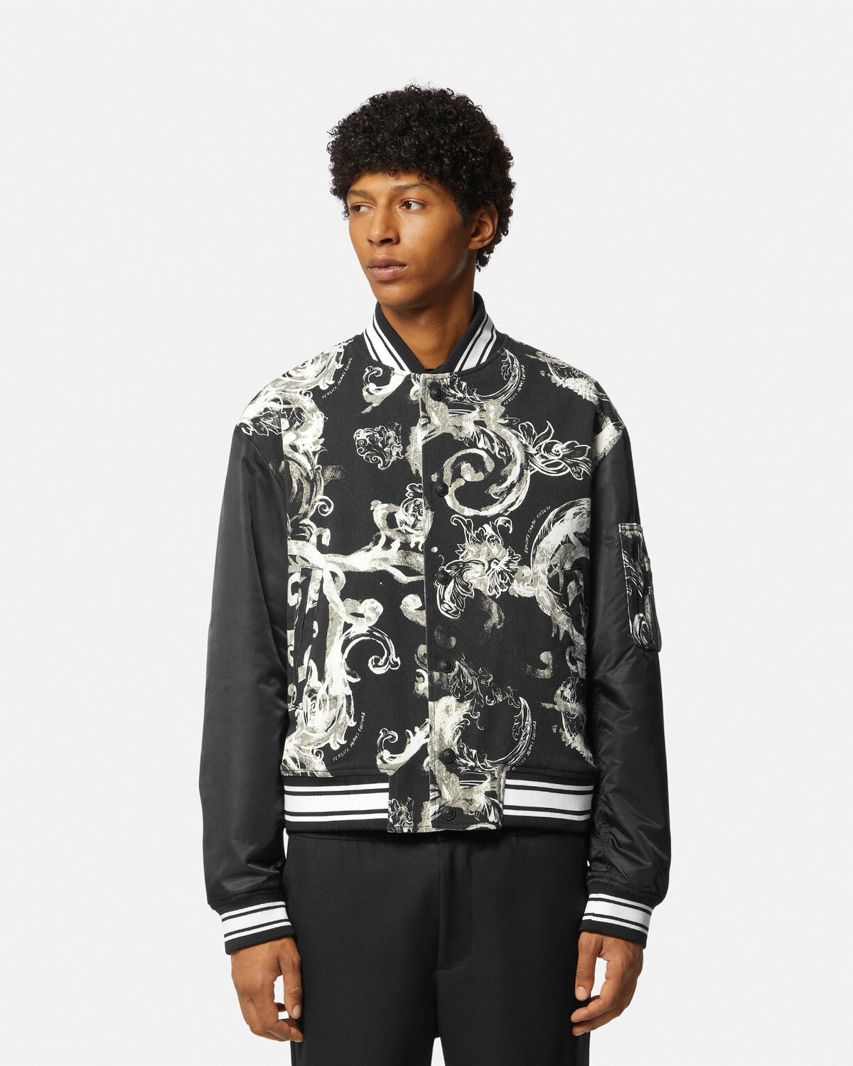 Watercolour Couture Denim Bomber Jacket - 4