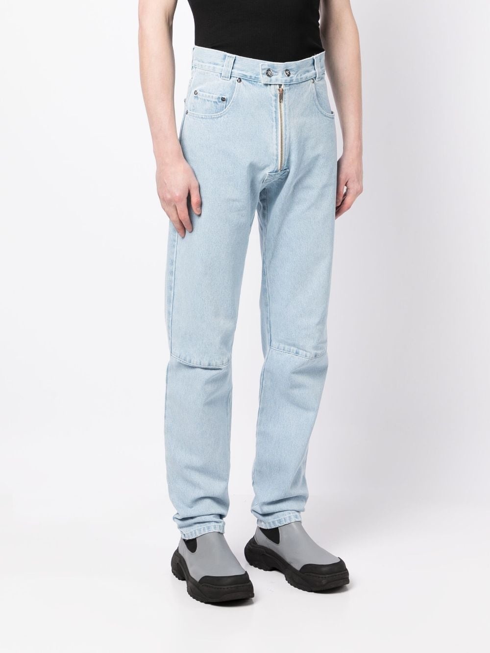 washed straight-leg jeans - 3