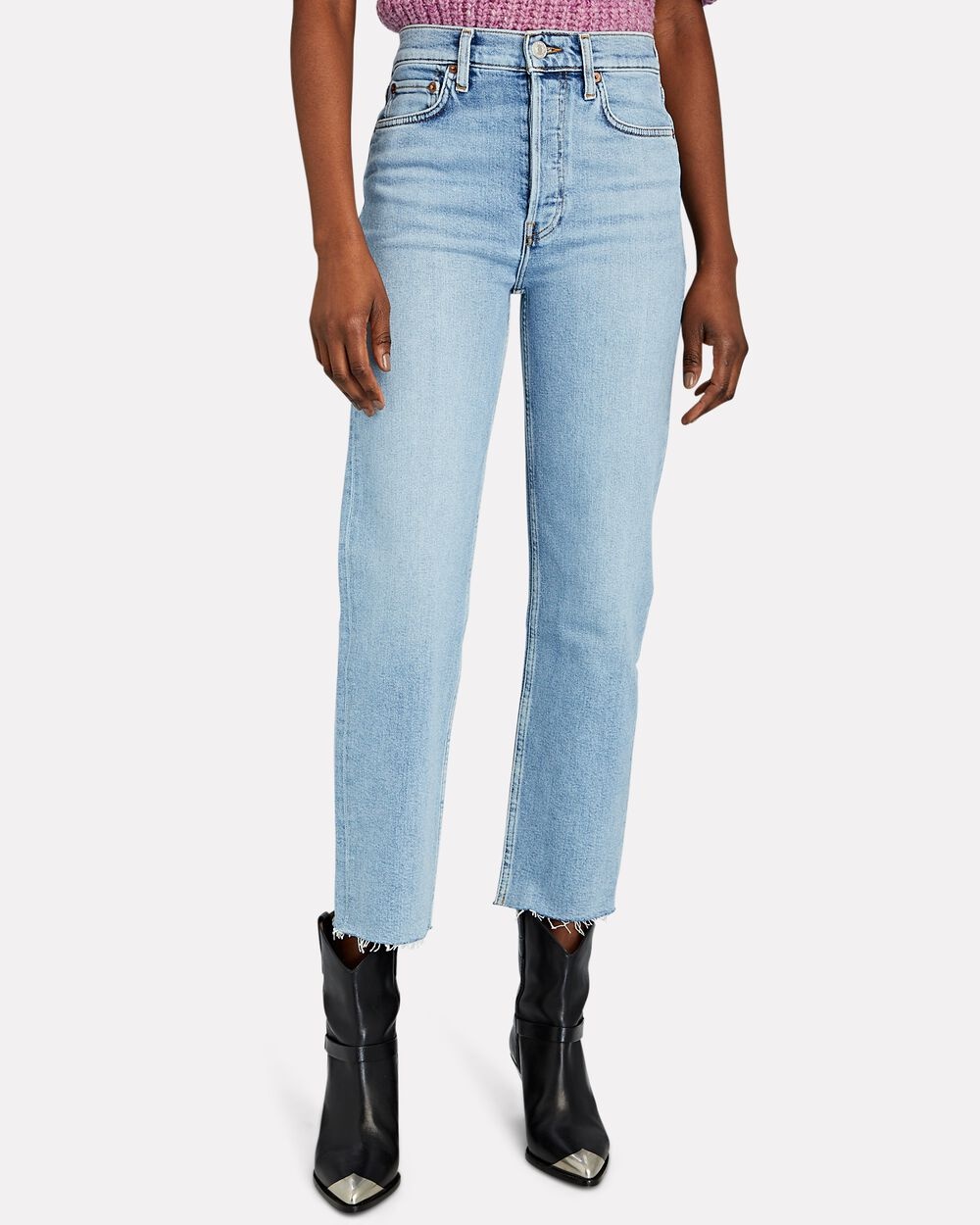 70s High-Rise Stove Pipe Jeans - 3