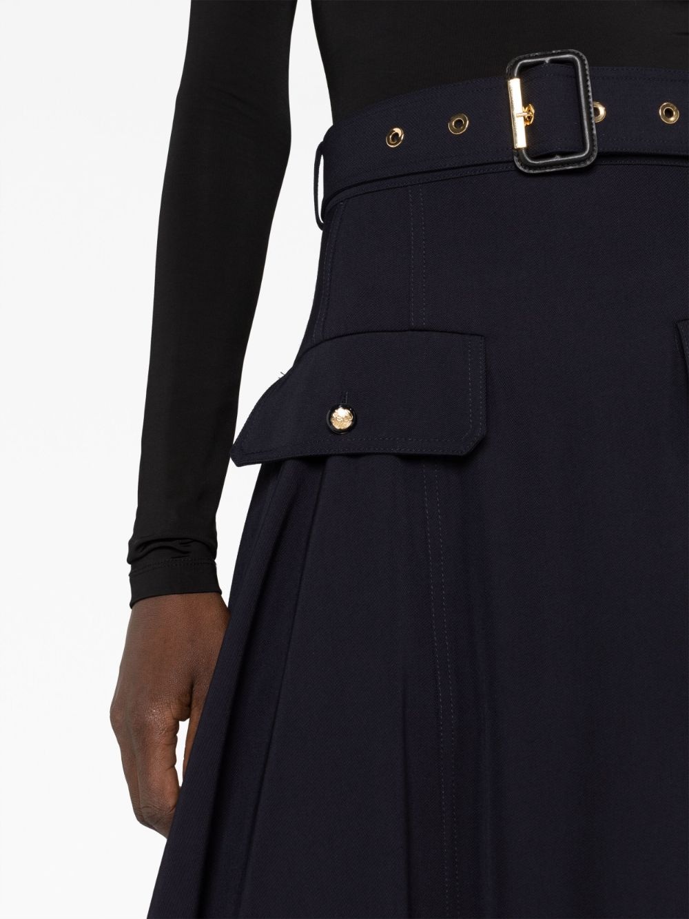 belted wool-blend skirt - 3