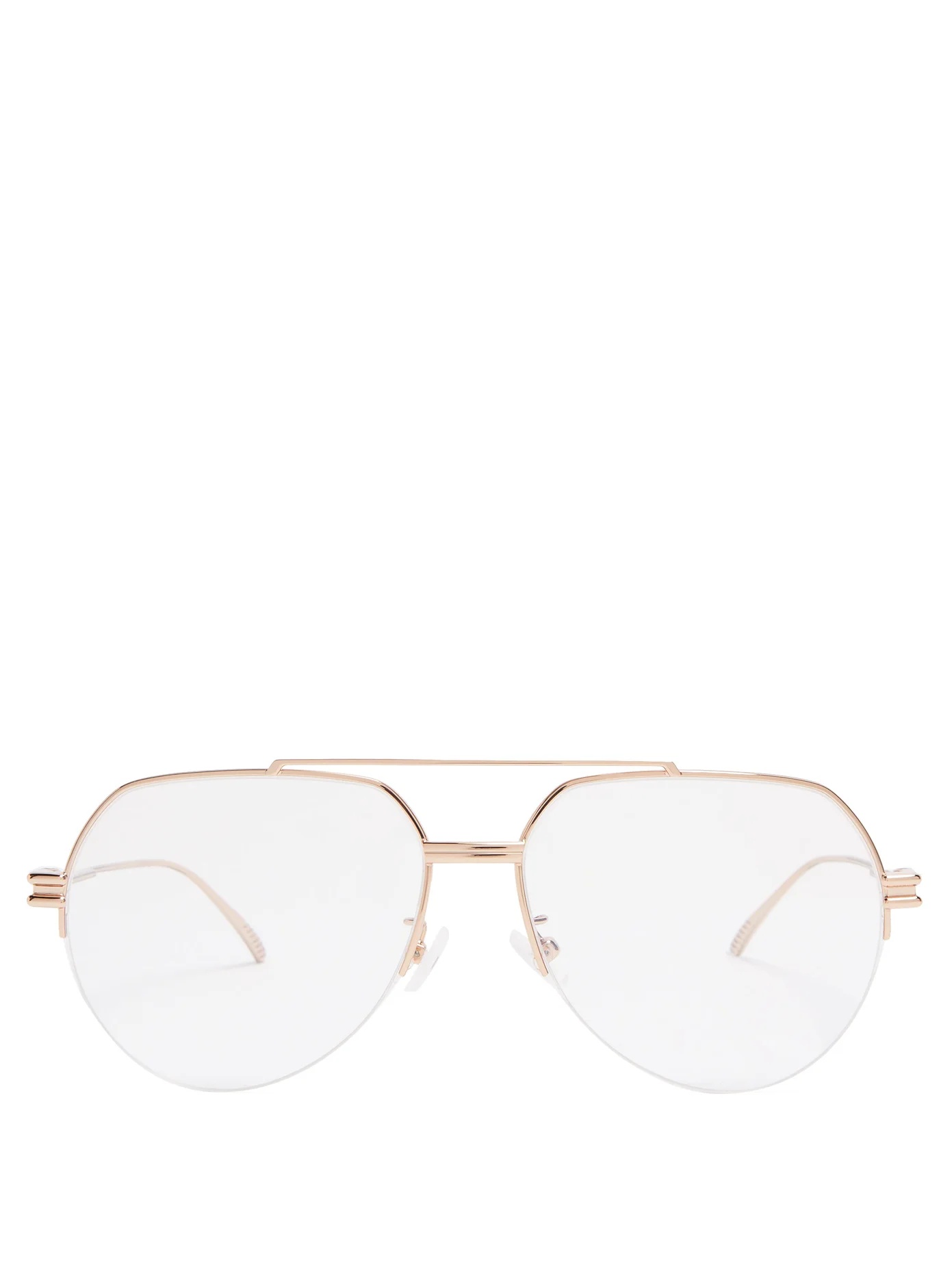 Ridged metal aviator glasses - 1