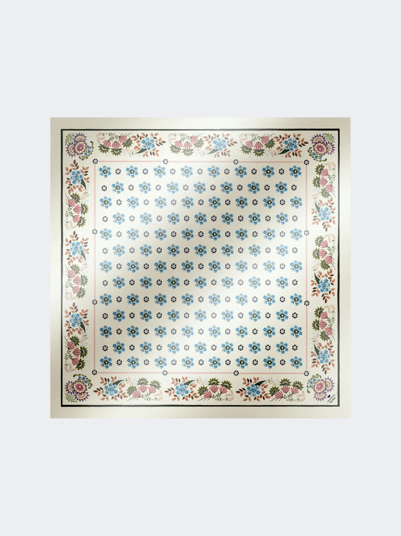 ONESTONEW Printed silk twill foulard - BEIGE PINK 1