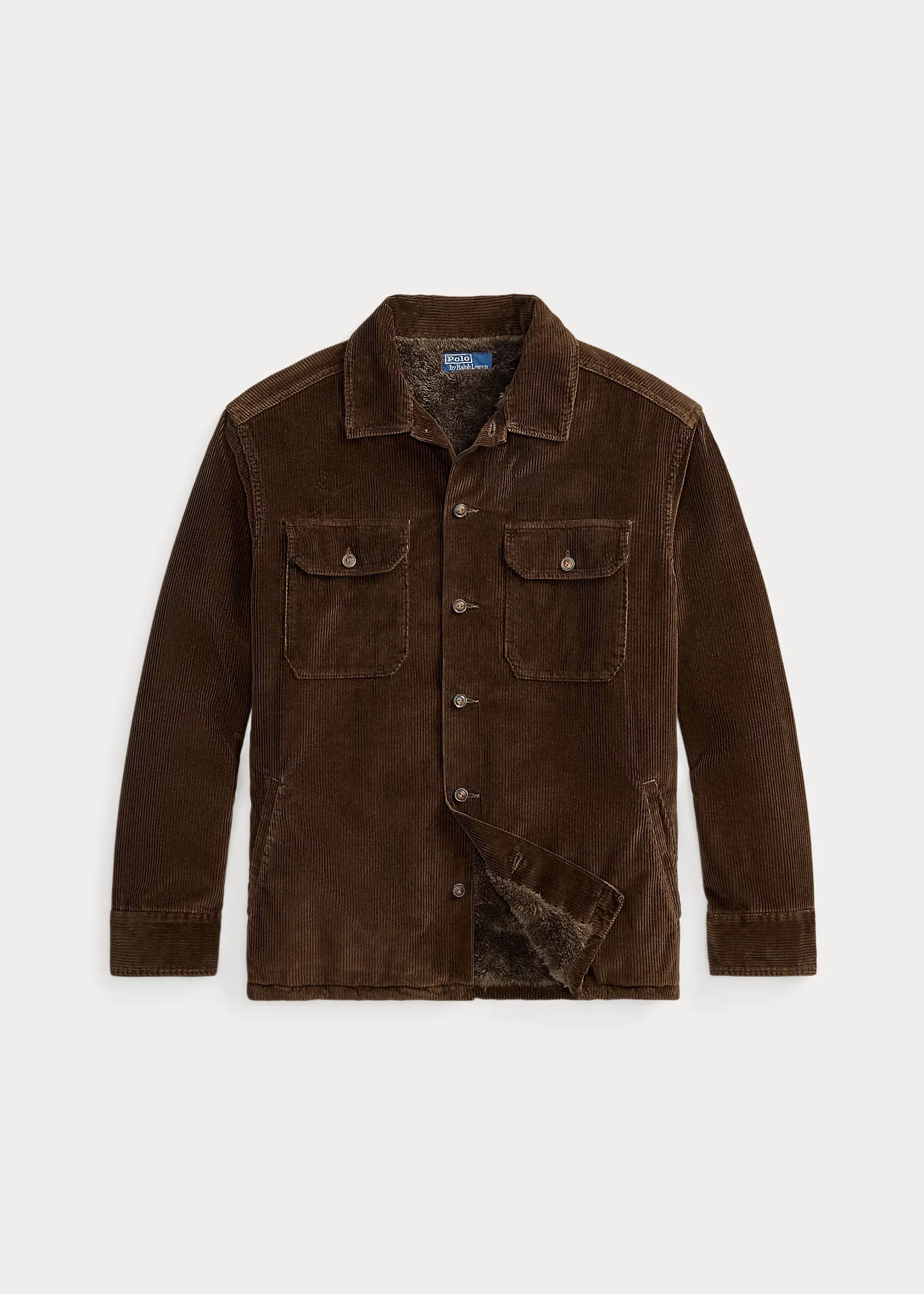 Fleece-Lined Corduroy Overshirt - 1