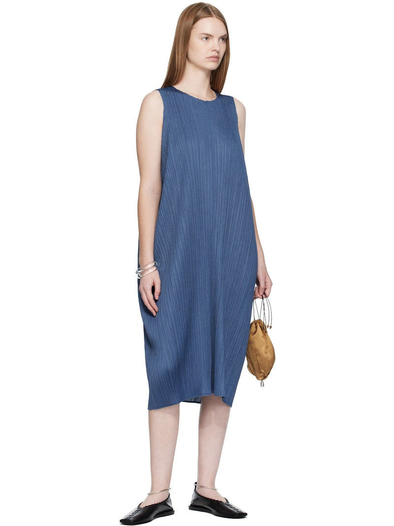 Pleats Please Issey Miyake Navy Lamp Shade Midi Dress outlook