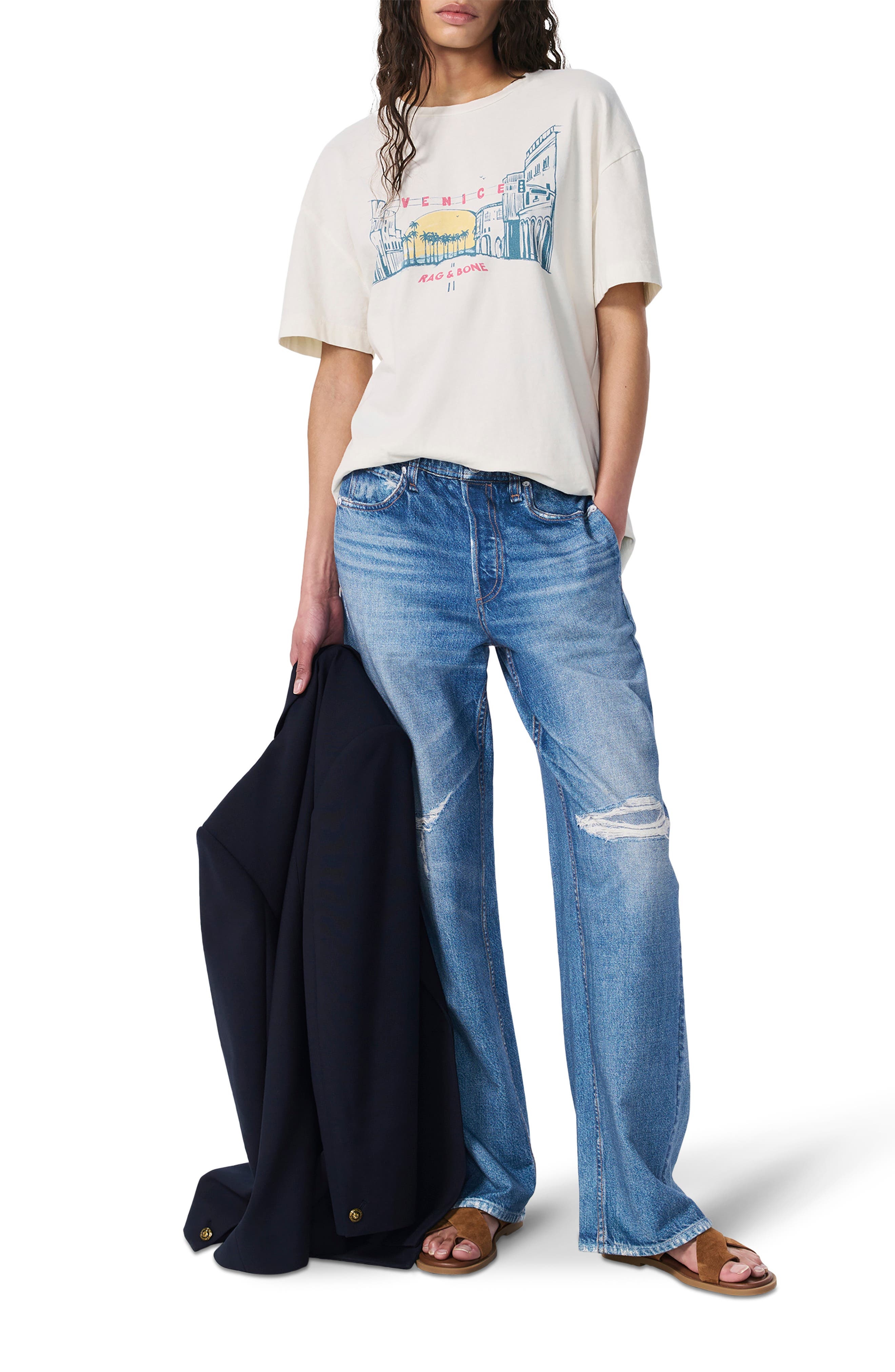 rag & bone Venice Beach Cotton Graphic T-Shirt in Chalk at Nordstrom - 7