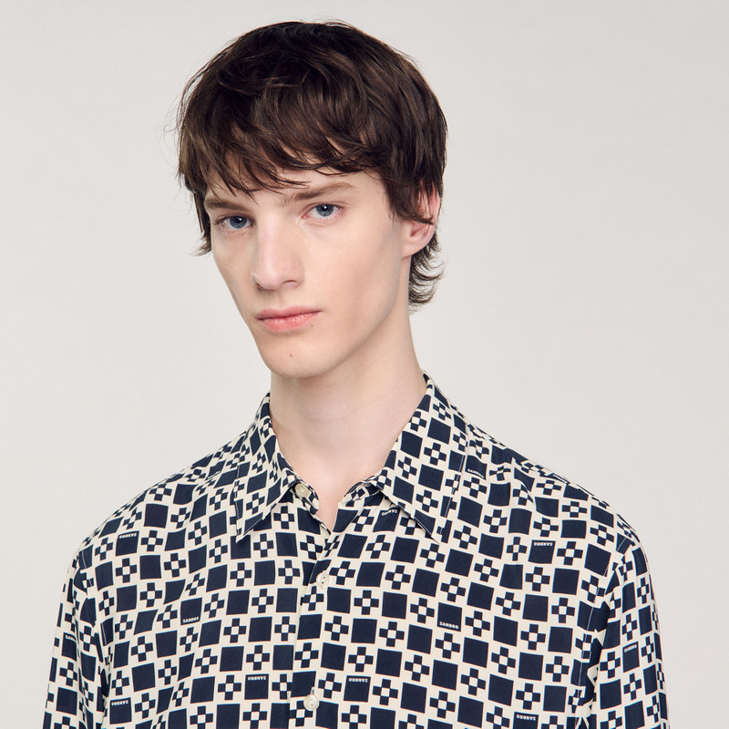 SQUARE CROSS MOTIF FLOWING SHIRT 4