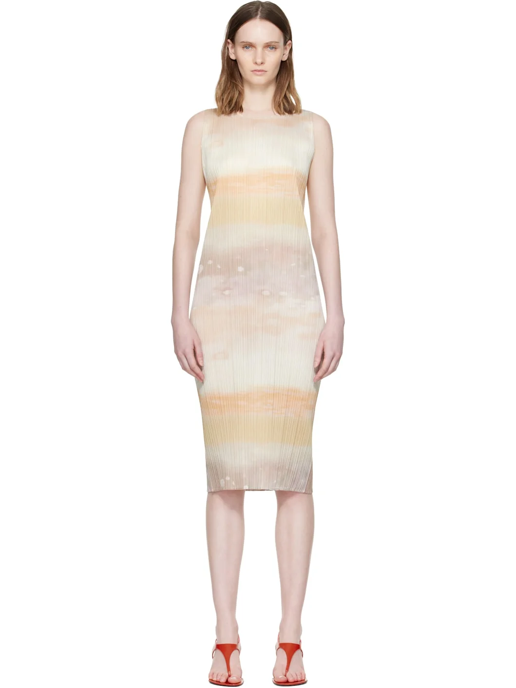 Beige Sea Bubble Midi Dress - 1
