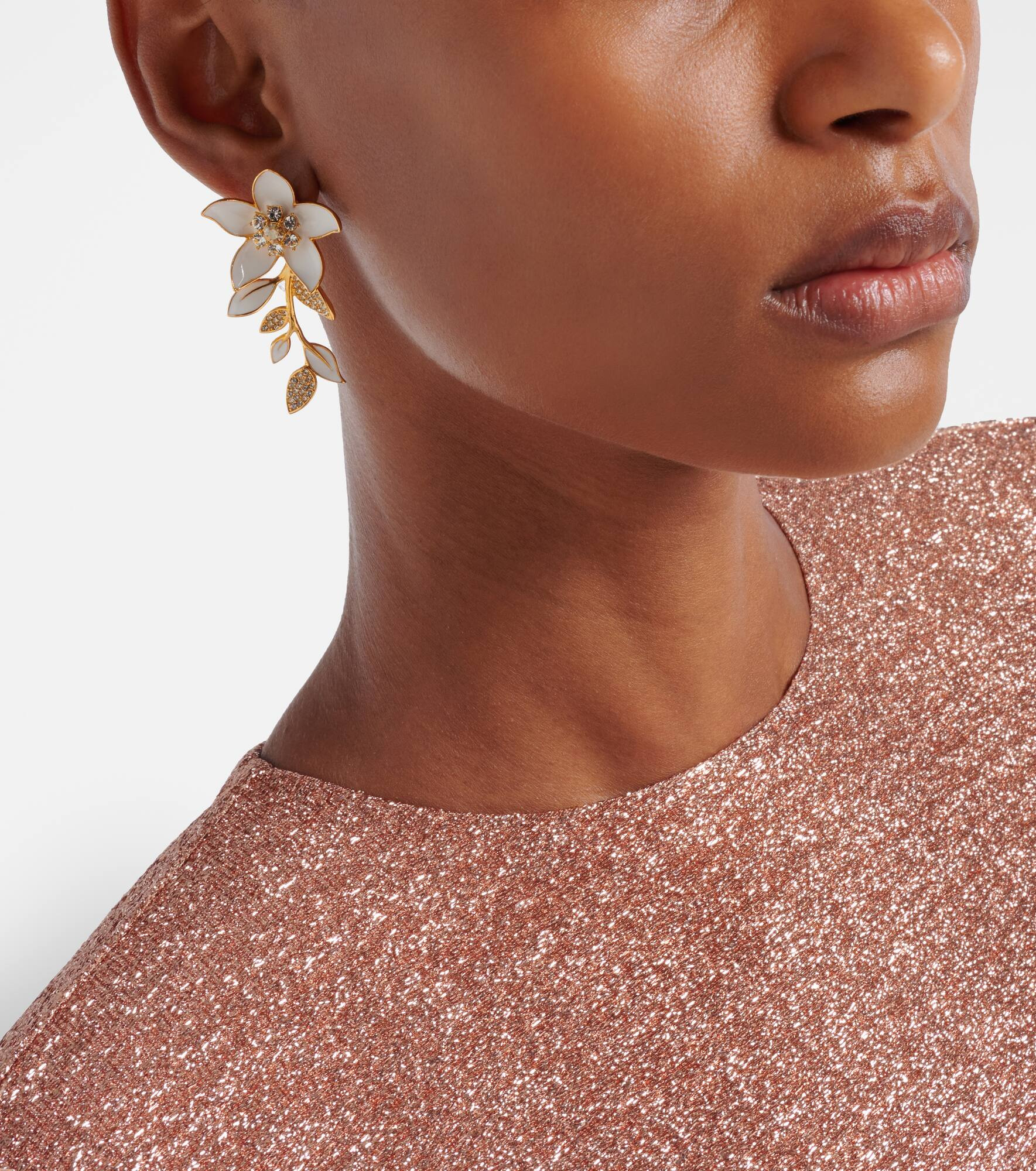 Jasmine Vine embellished enamel earrings - 3