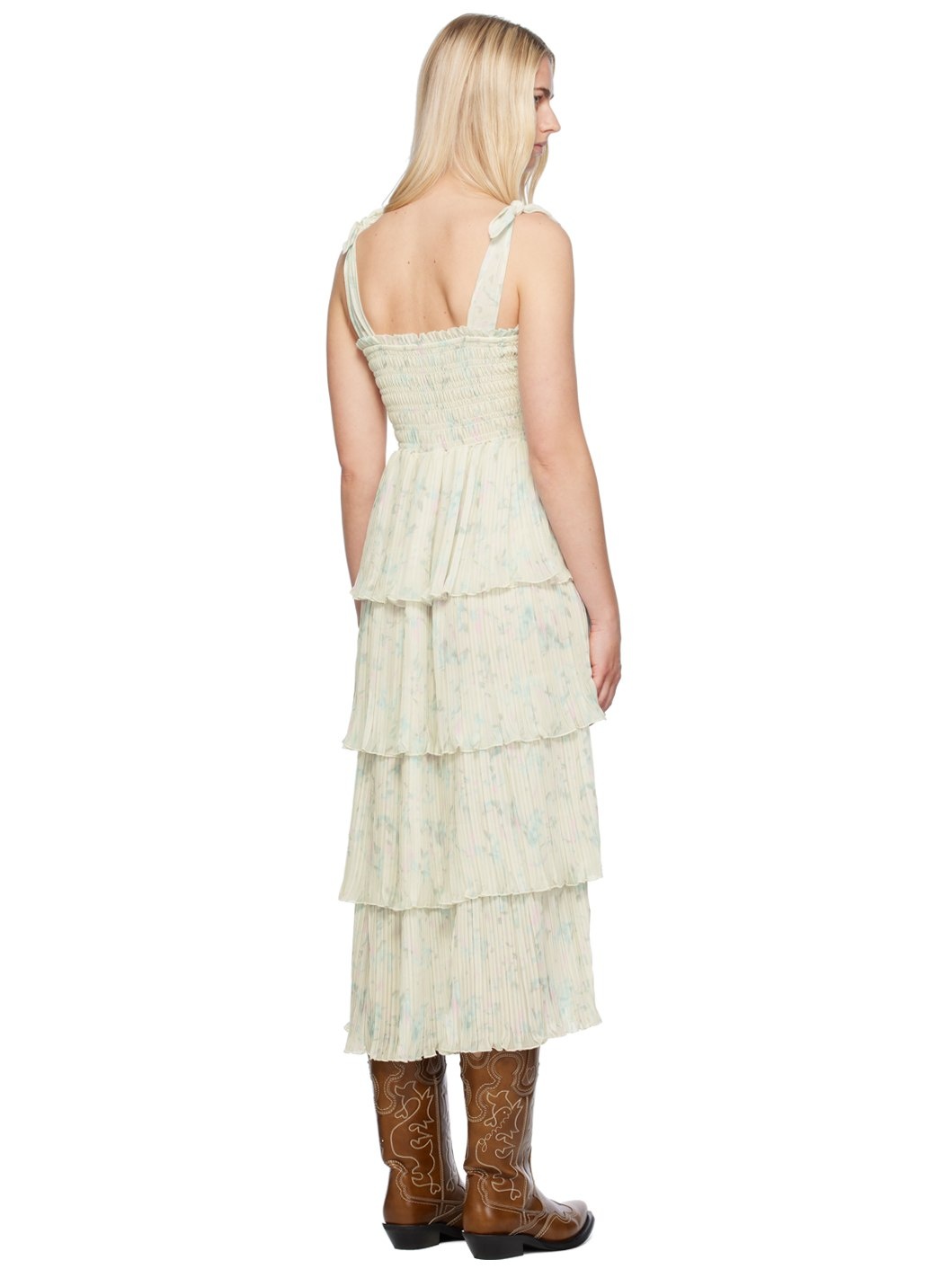 Green Floral Midi Dress - 3