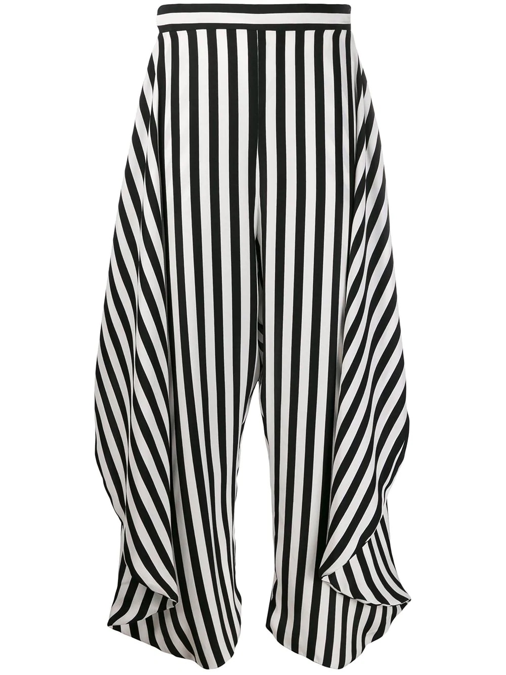 Alicia draped-panel striped trousers - 1