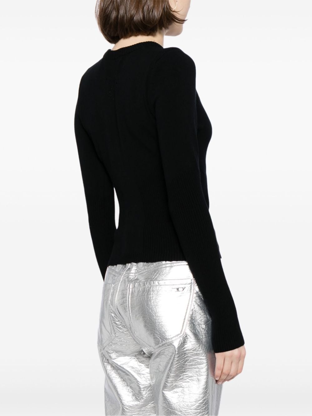 crew neck straight hem jumper - 4