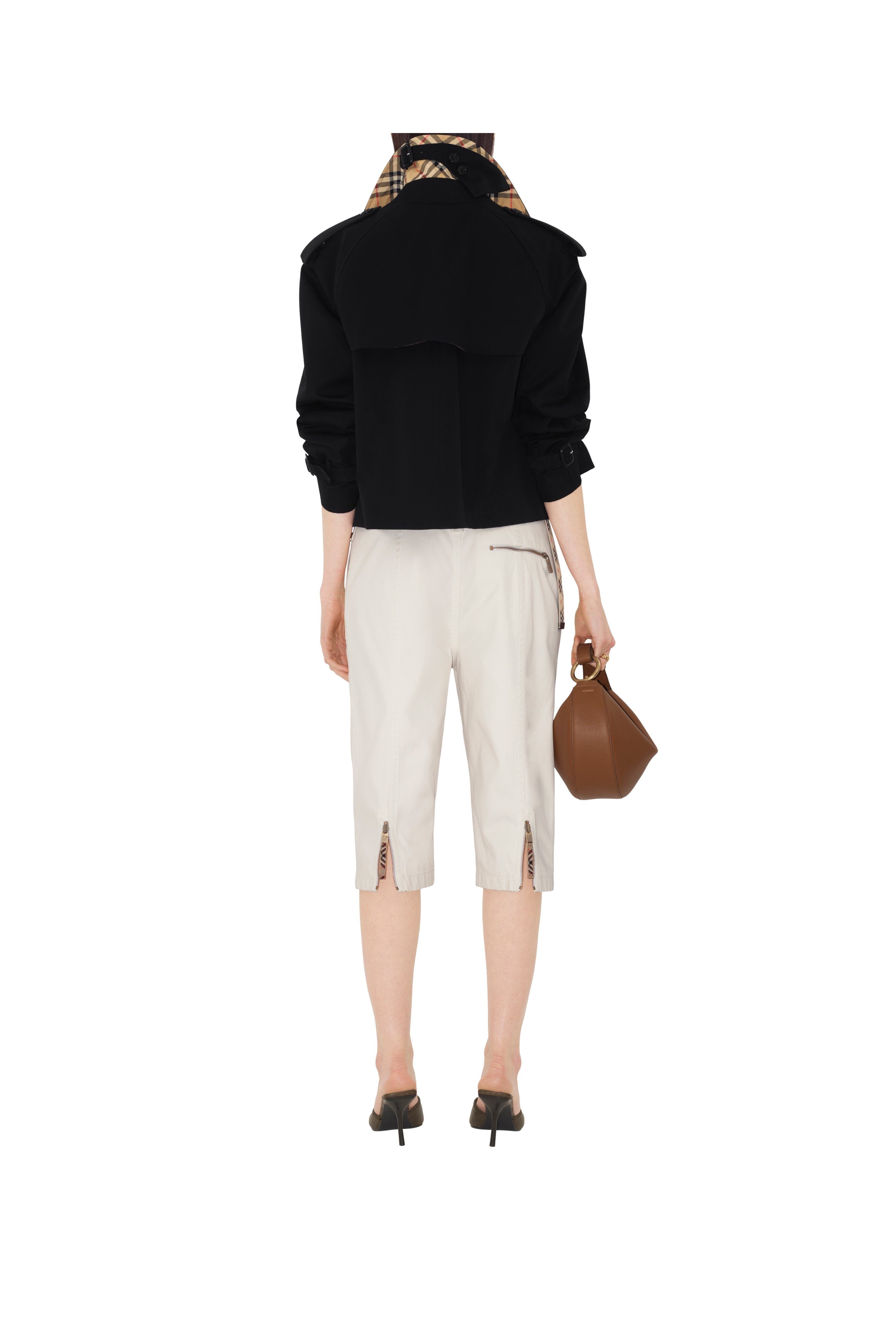 burberry Cropped Gabardine Trench Jacket in Black at Nordstrom - 4
