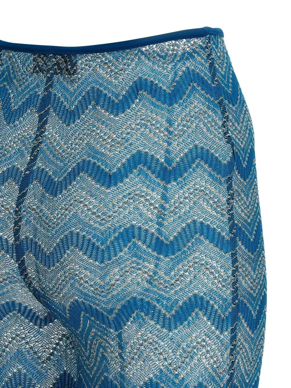 Flare Cover-Up Pants In `Zig Zag` Lamé Viscose - 4