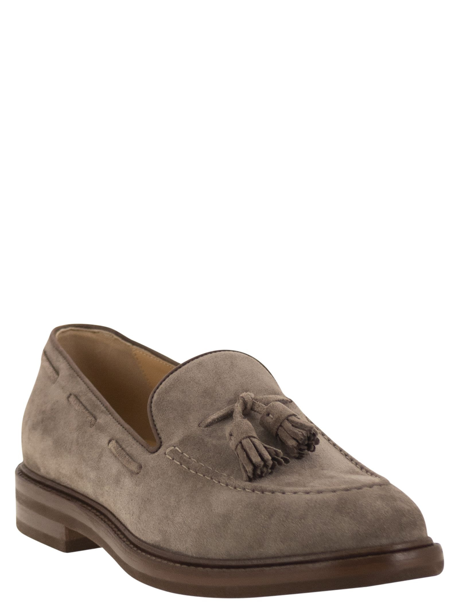 Brunello Cucinelli Men Suede Moccasins With Tassels - 2