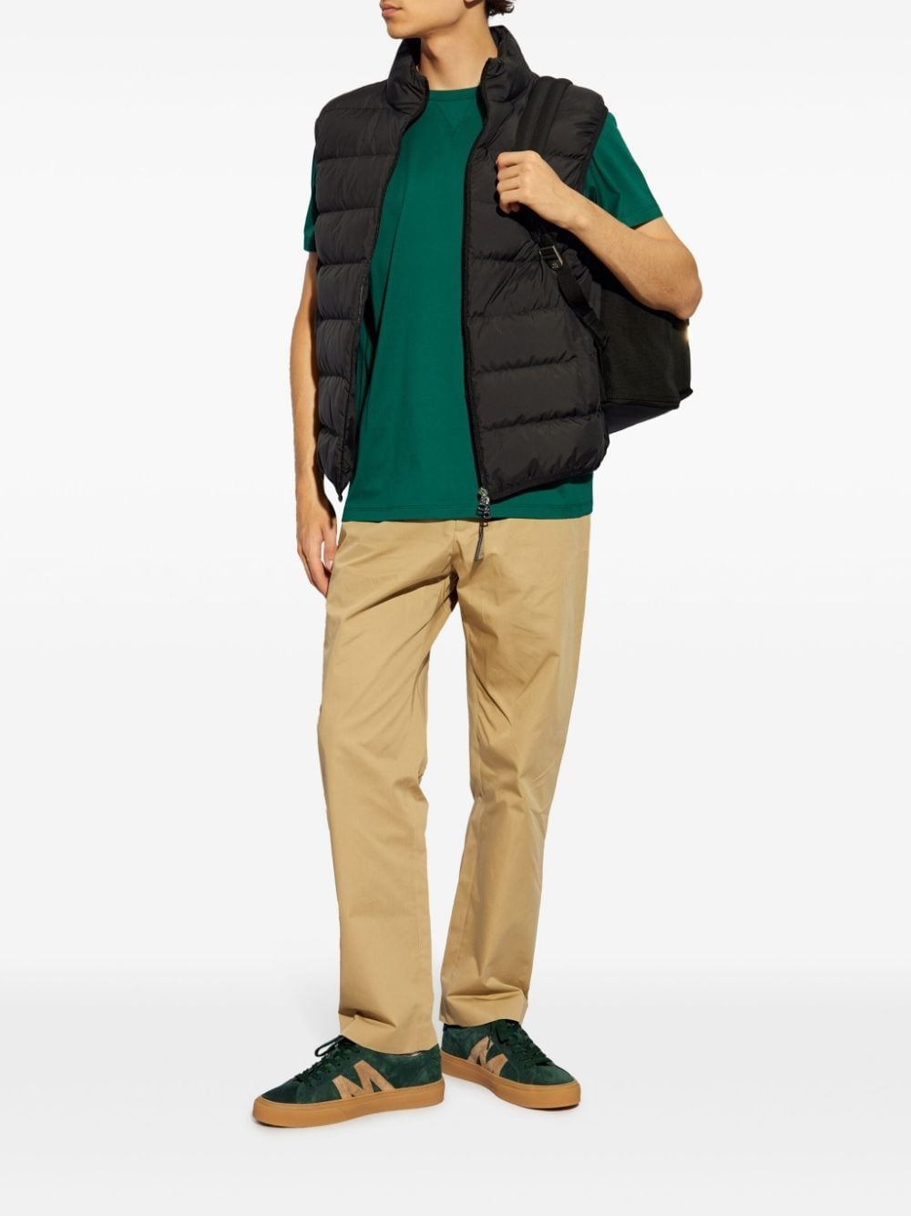 mock neck logo patch down gilet - 2