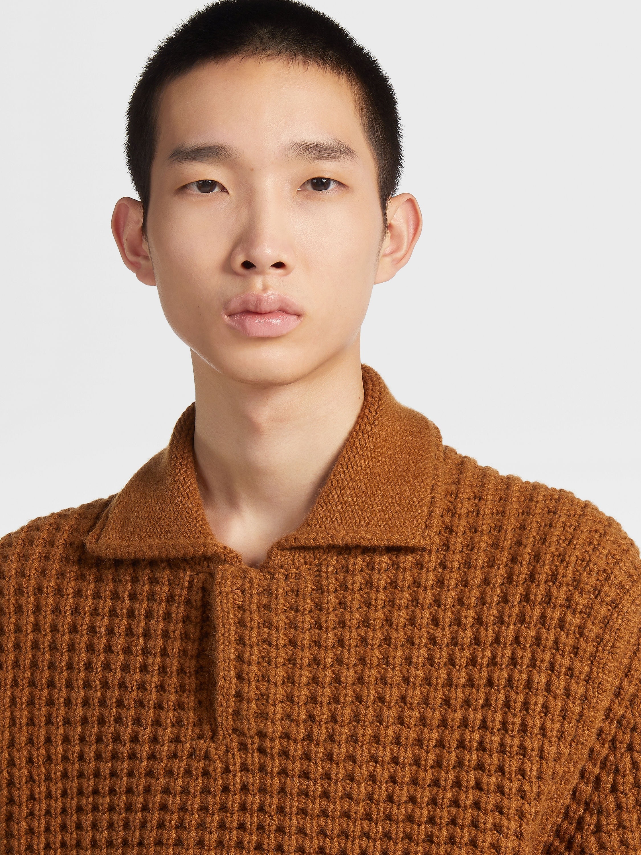 DARK FOLIAGE OASI CASHMERE POLO SWEATER - 4