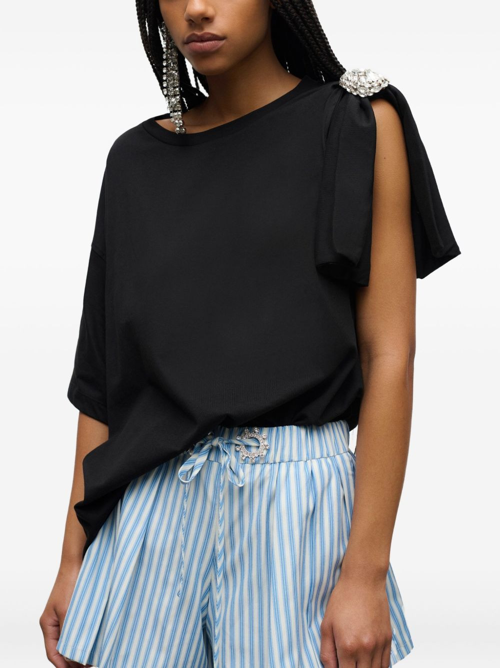 pleated grommet shorts - 4