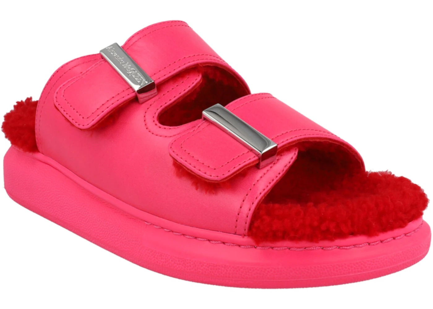 Alexander McQueen Oversized Hybrid Slides Pink Silver (Women's) - 2