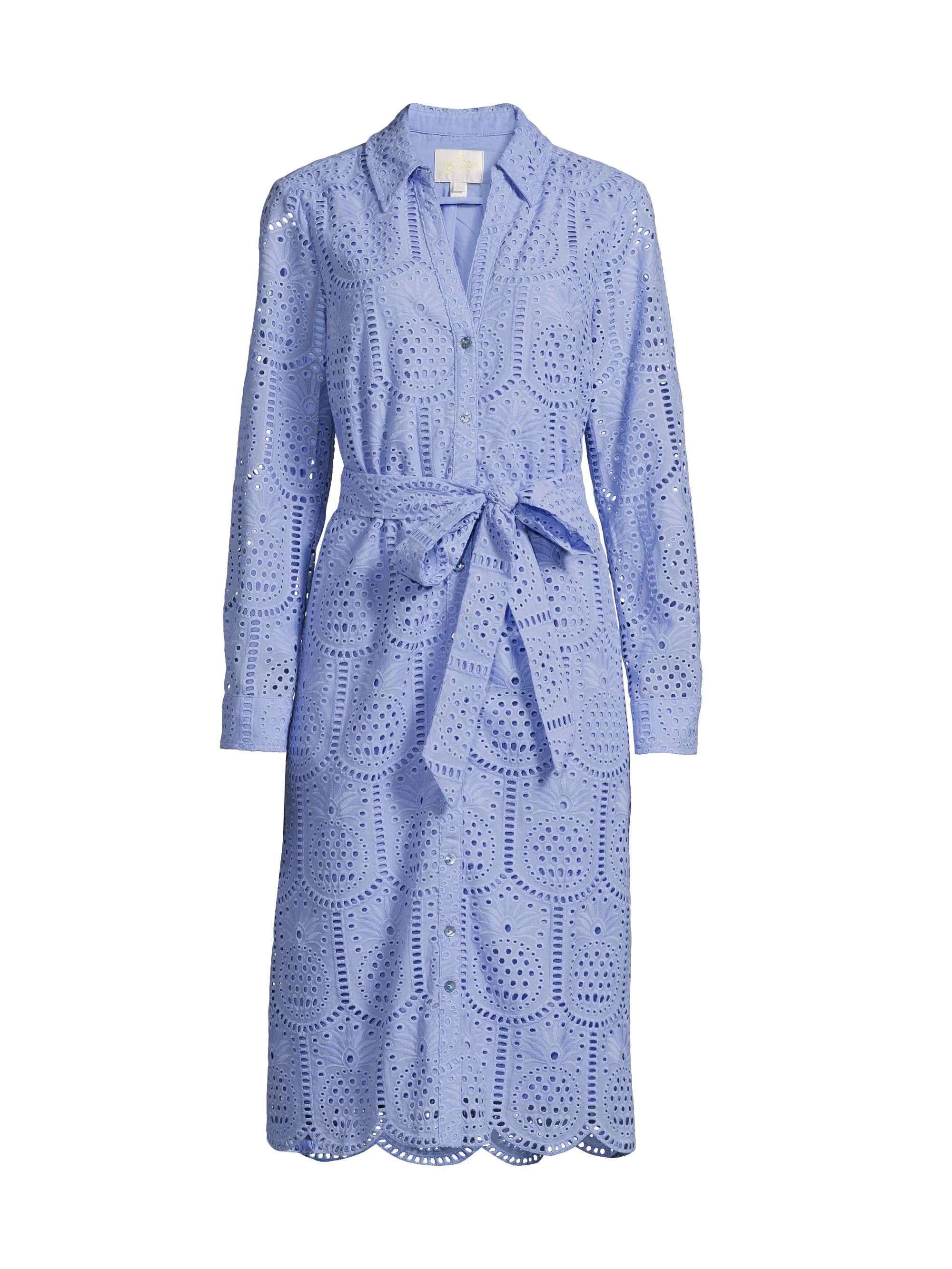 Women's Eira Eyelet Midi Shirtdress - Jacaranda Blue - 1
