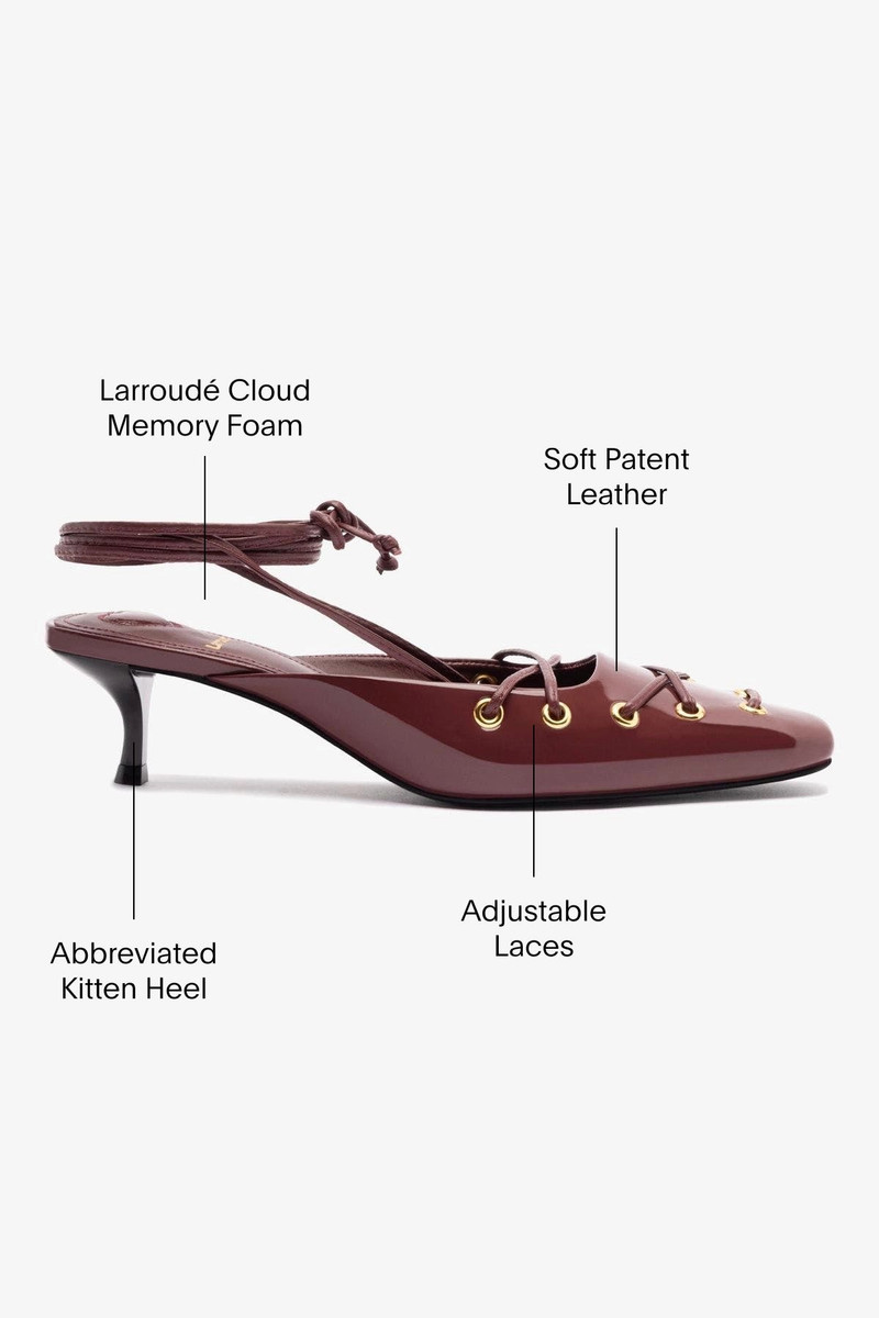 Amal Lace Up Pump In Burgundy Leather 5