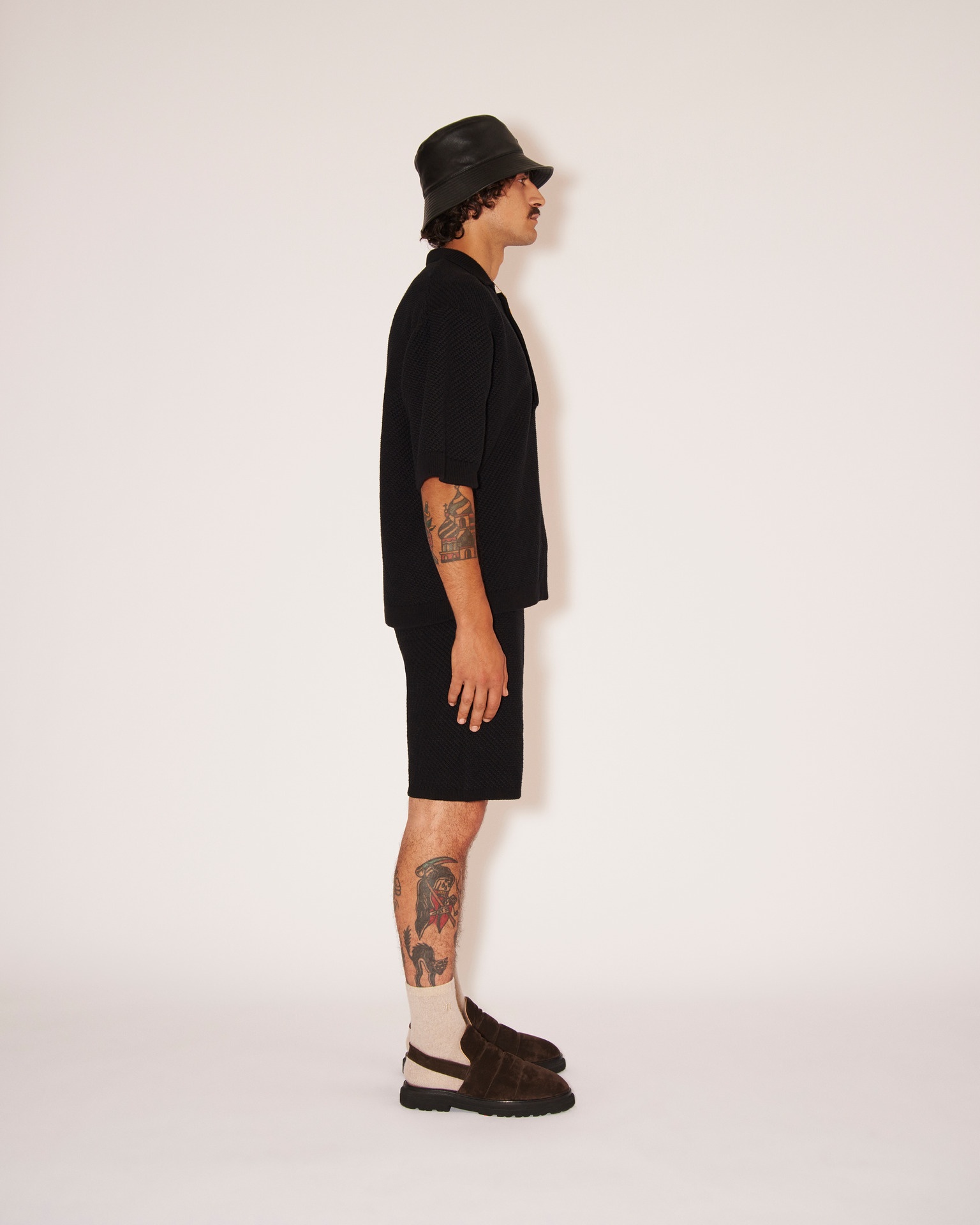 TALLIS - Cotton-tweed textured shirt - Black - 3