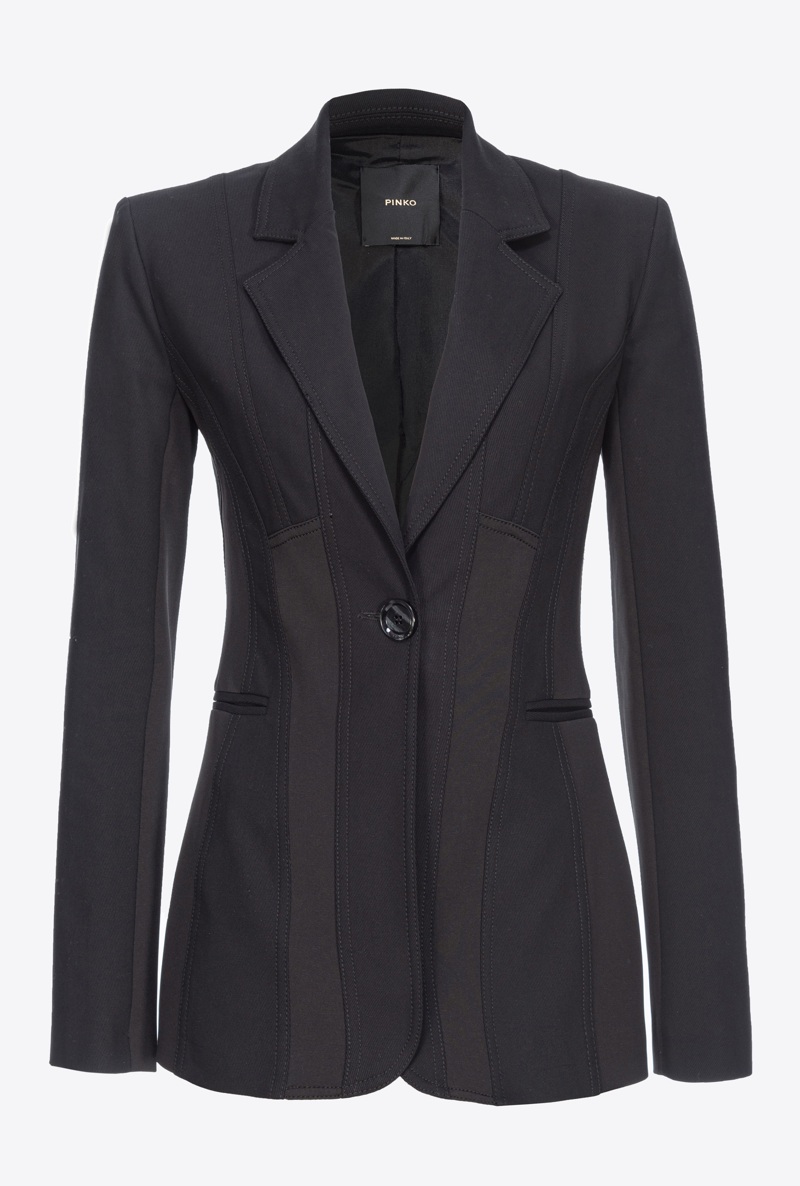 DUAL-FABRIC SINGLE-BREASTED BLAZER - 1