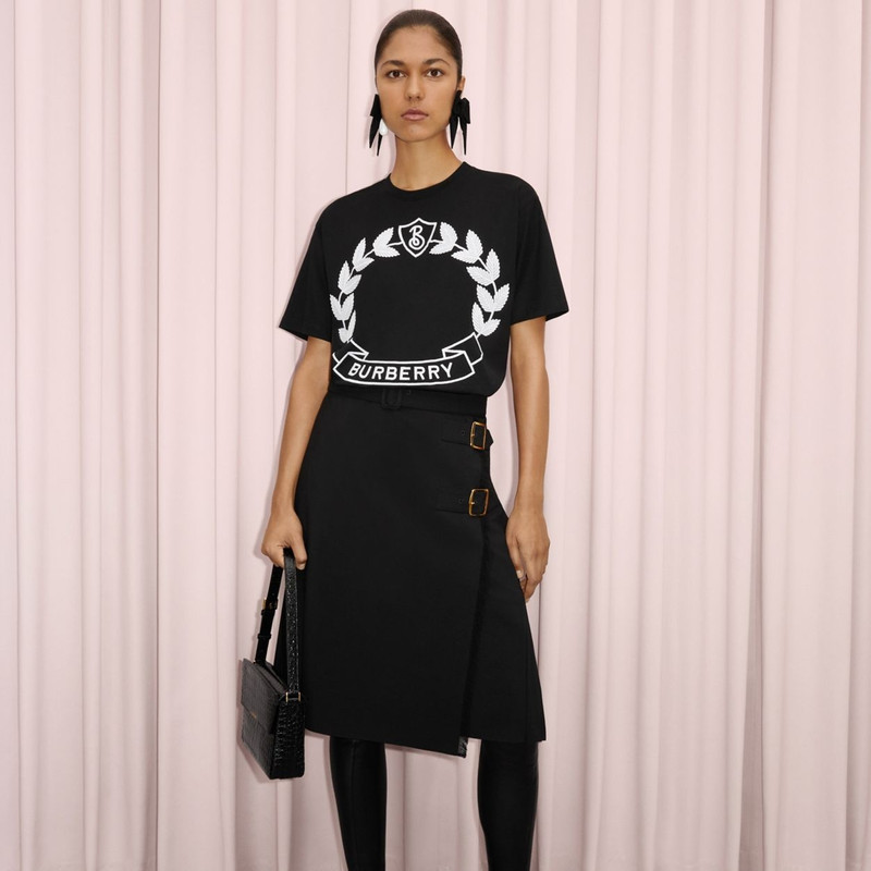 Pleated Panel Wool Blend Belted Kilt 6