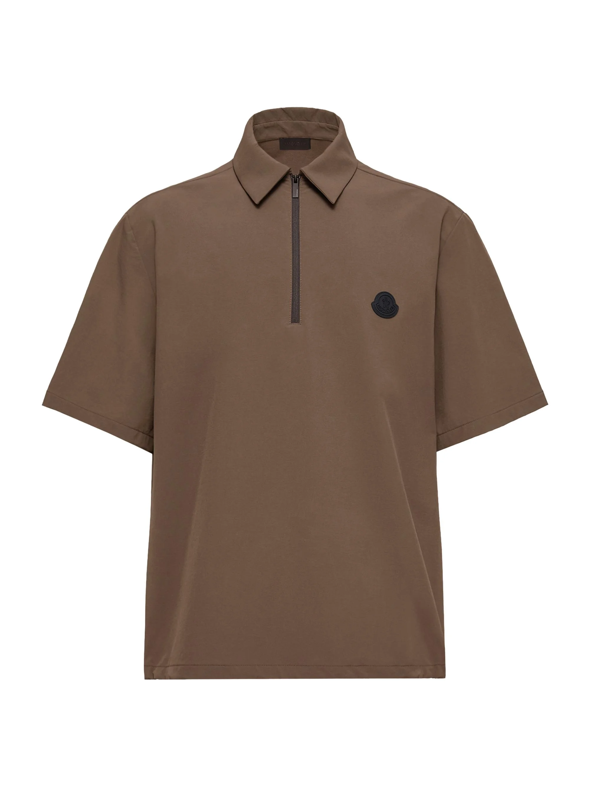 Men's Half-Zip Polo Shirt - Brown - 1