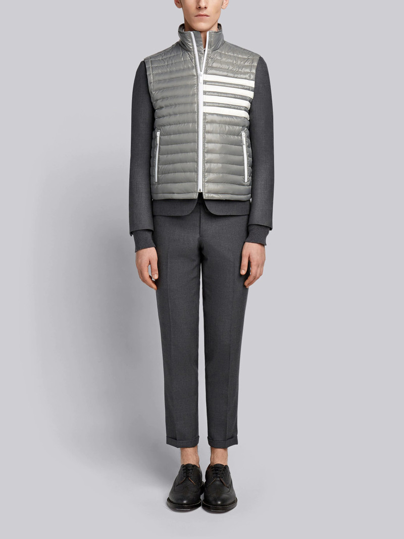 4-Bar Stripe Downfill Quilted Funnel Neck Vest In Satin Finish Tech 4