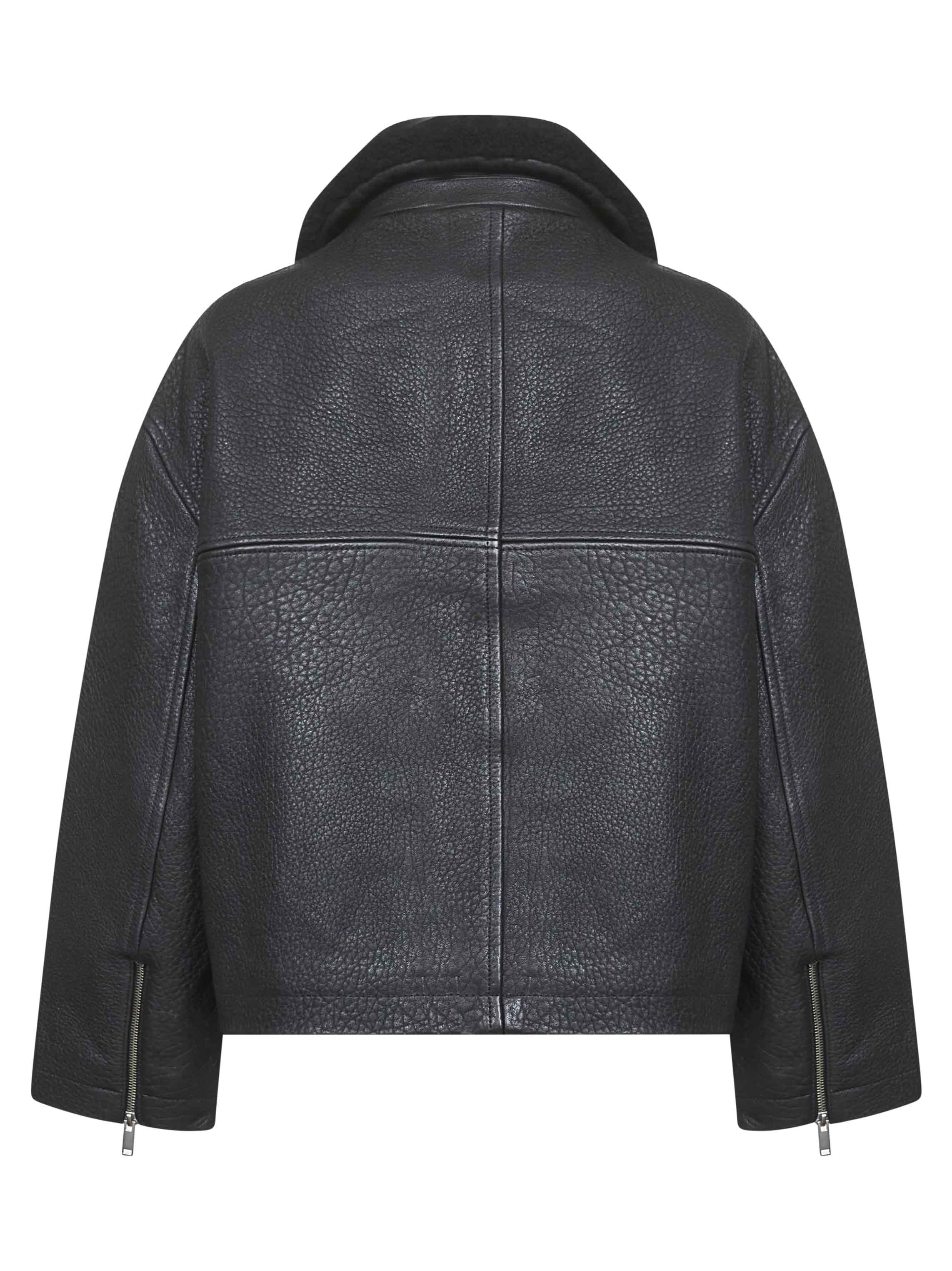 Black sheepskin leather Erie jacket - 2