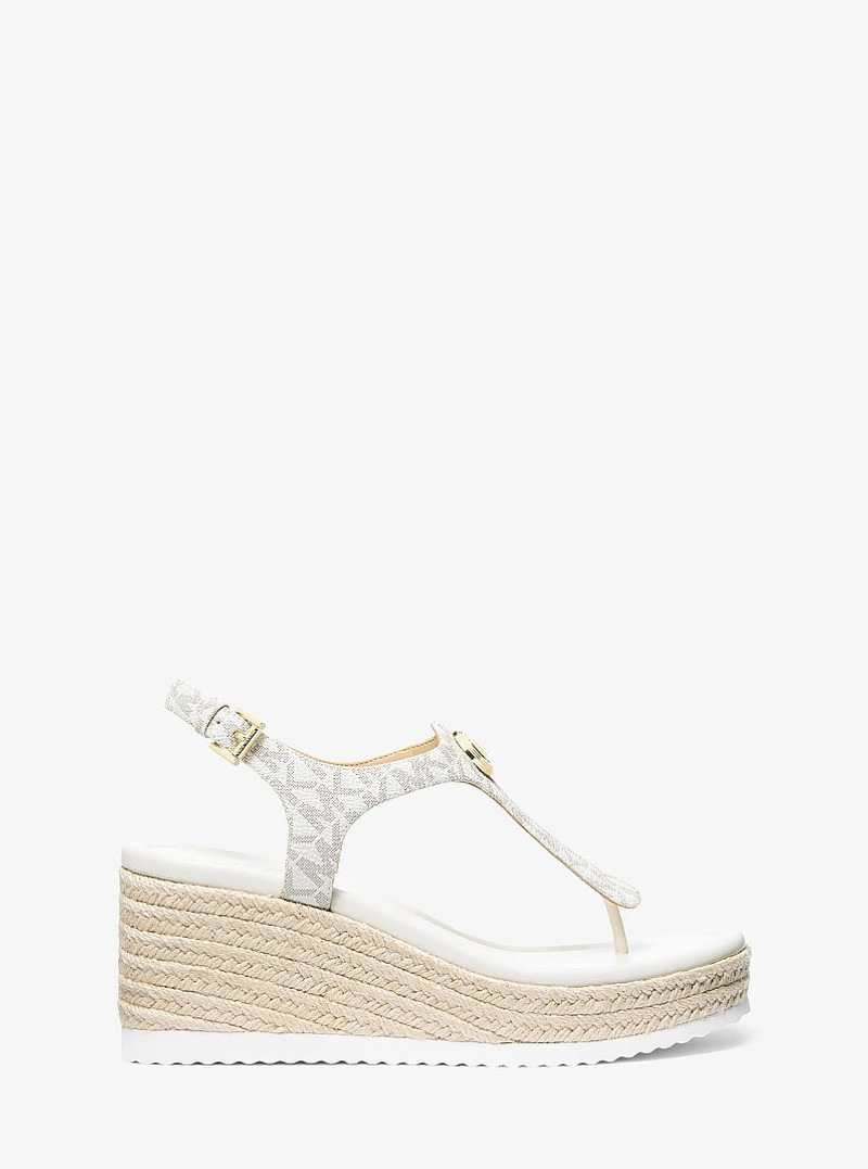 Val Signature Logo Thong Wedge Sandal 1