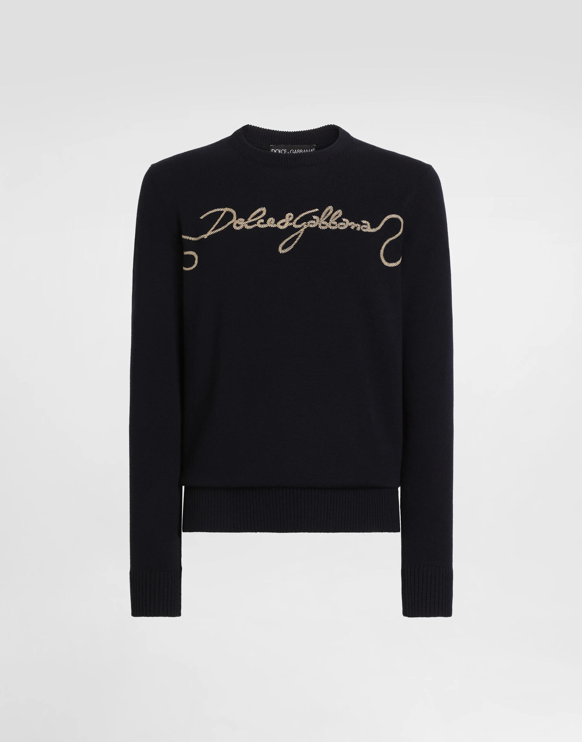 Smooth knit pullover with embroidery - 1