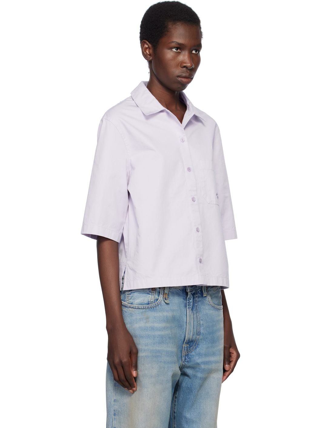 Purple Cropped Boxy Shirt - 2
