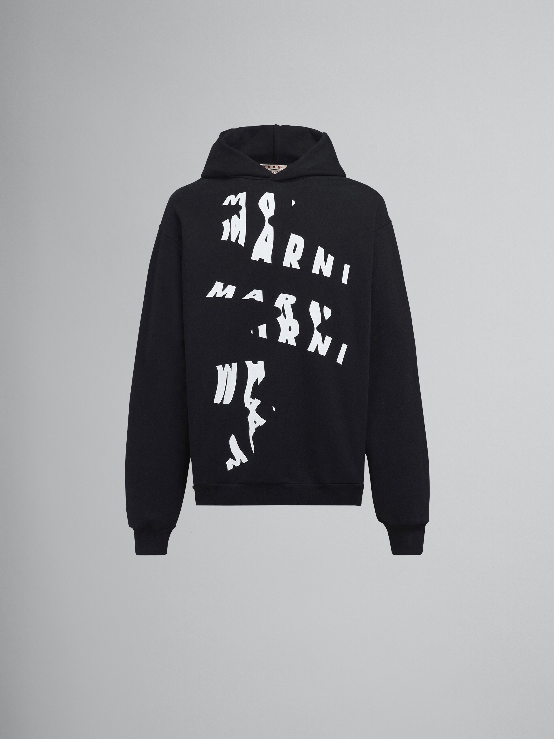 SCANNED LOGO PRINT HOODED SWEATSHIRT - 1