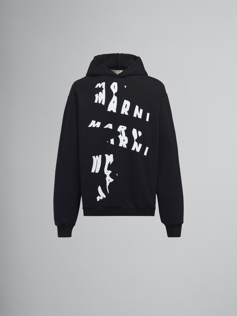 SCANNED LOGO PRINT HOODED SWEATSHIRT 1