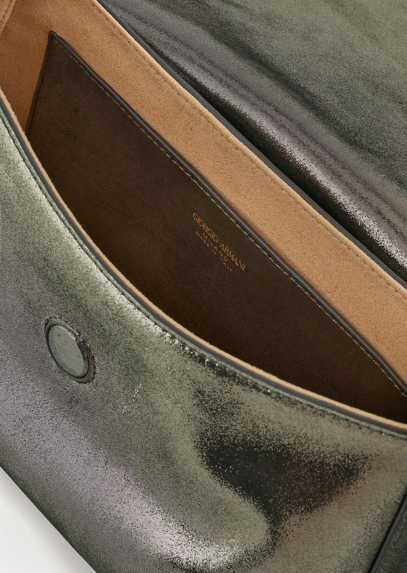 Shimmering nubuck small Baguette bag la Prima Soft 4