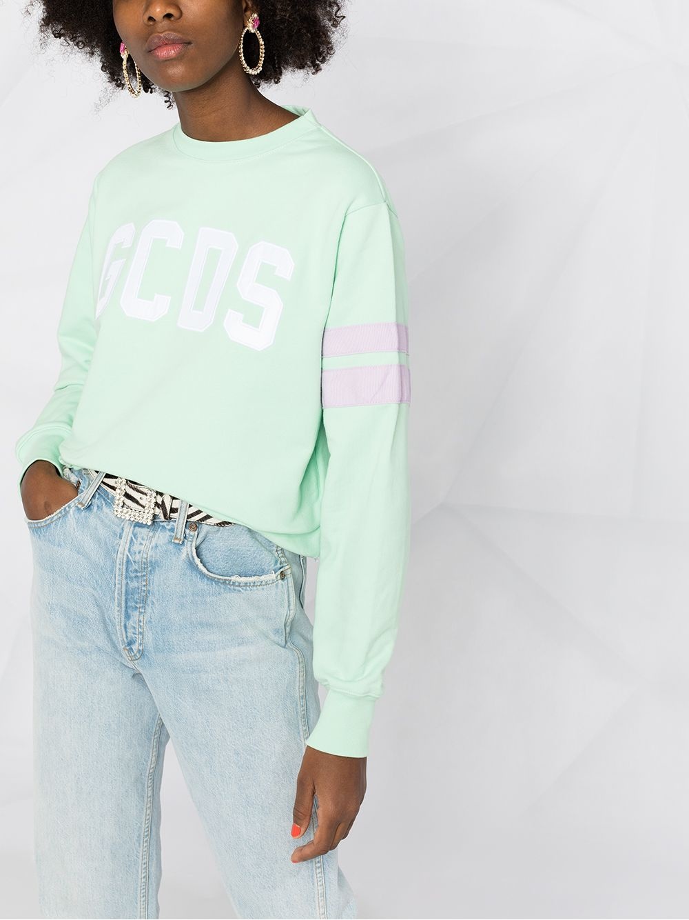 oversized logo embroidered sweatshirt - 3