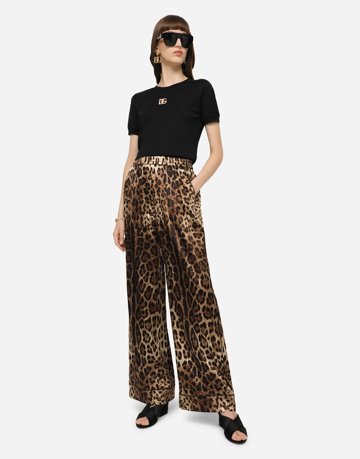 Leopard-print satin pajama pants - 5