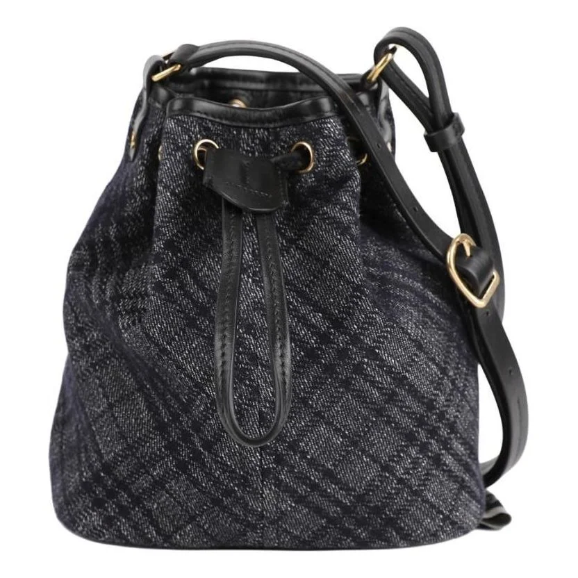 (WMNS) Burberry Drawstring Denim Bucket Bag 'Black' 8111940 - 1