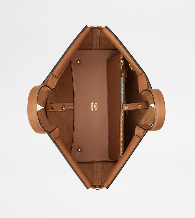 TOD'S DI BAG FOLIO IN LEATHER MEDIUM-SMALL - BROWN 5