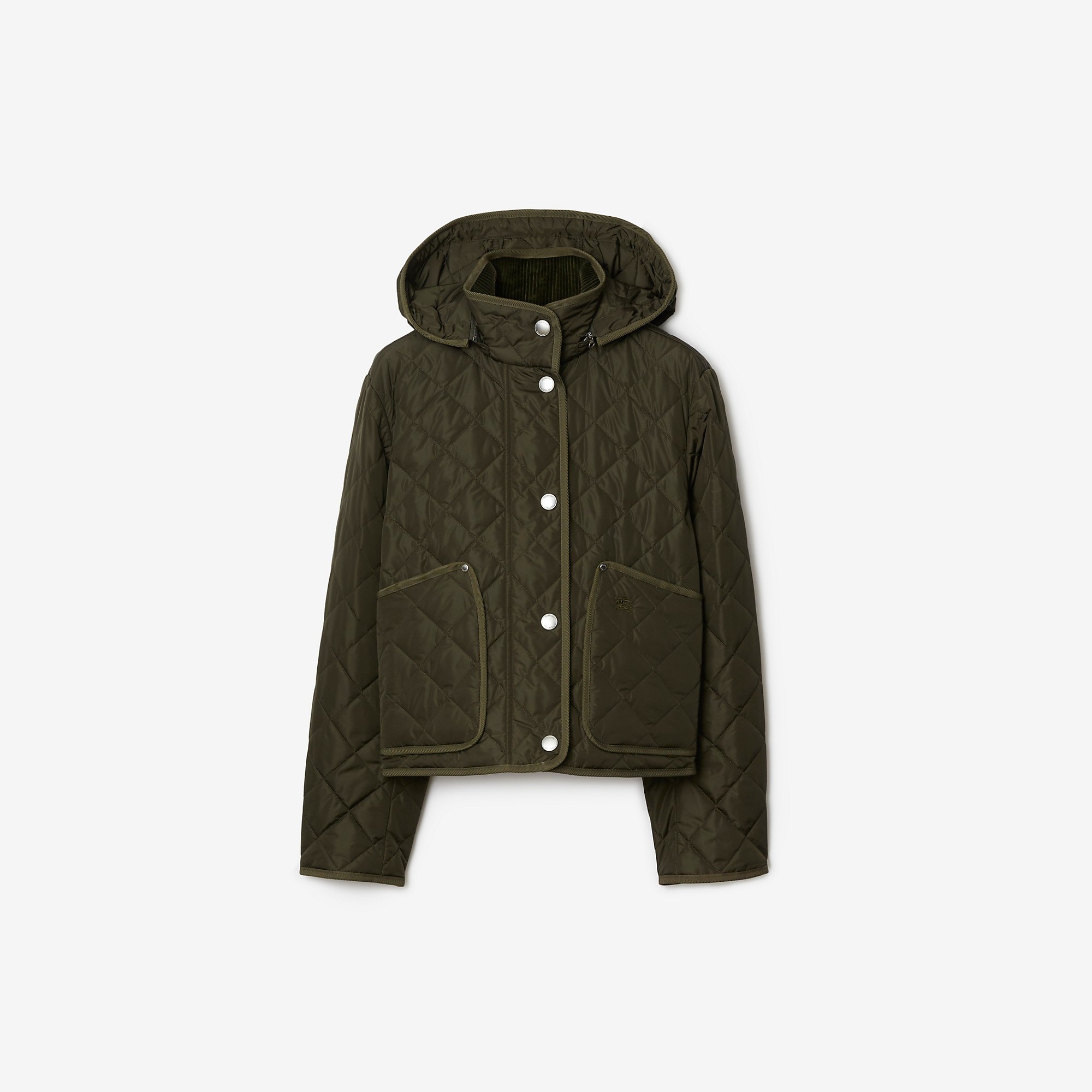 Burberry Diamond Quilted Nylon Cropped Jacket | REVERSIBLE