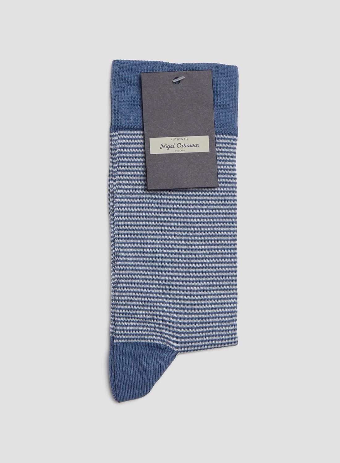 Cotton Stripe Socks in Grey/Ecru - 3