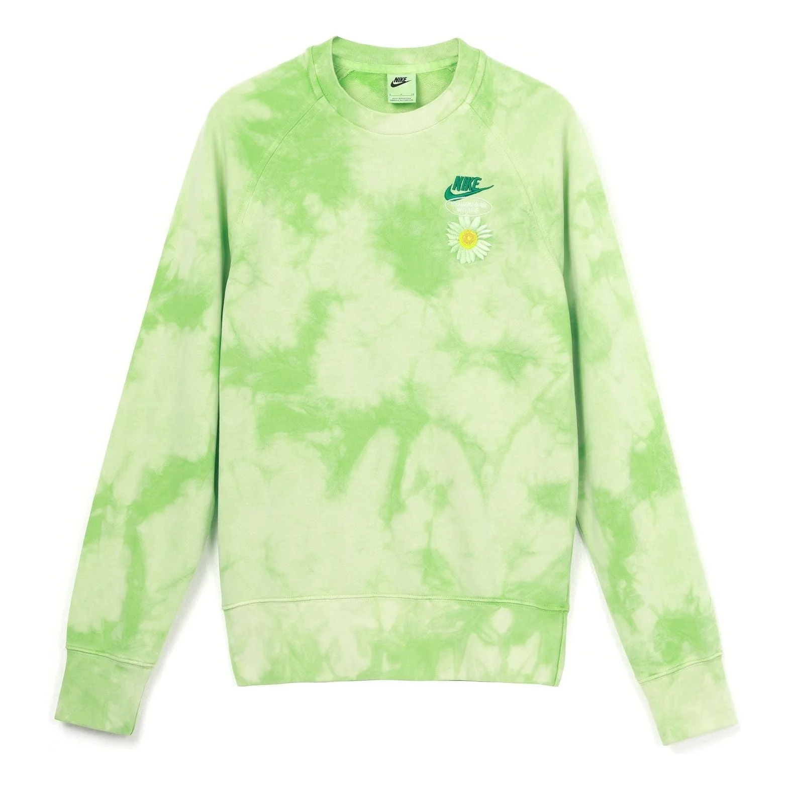 Men's Nike Sportswear Tie Dye Daisy Embroidered Round Neck Bright Green DM5011-332 - 1