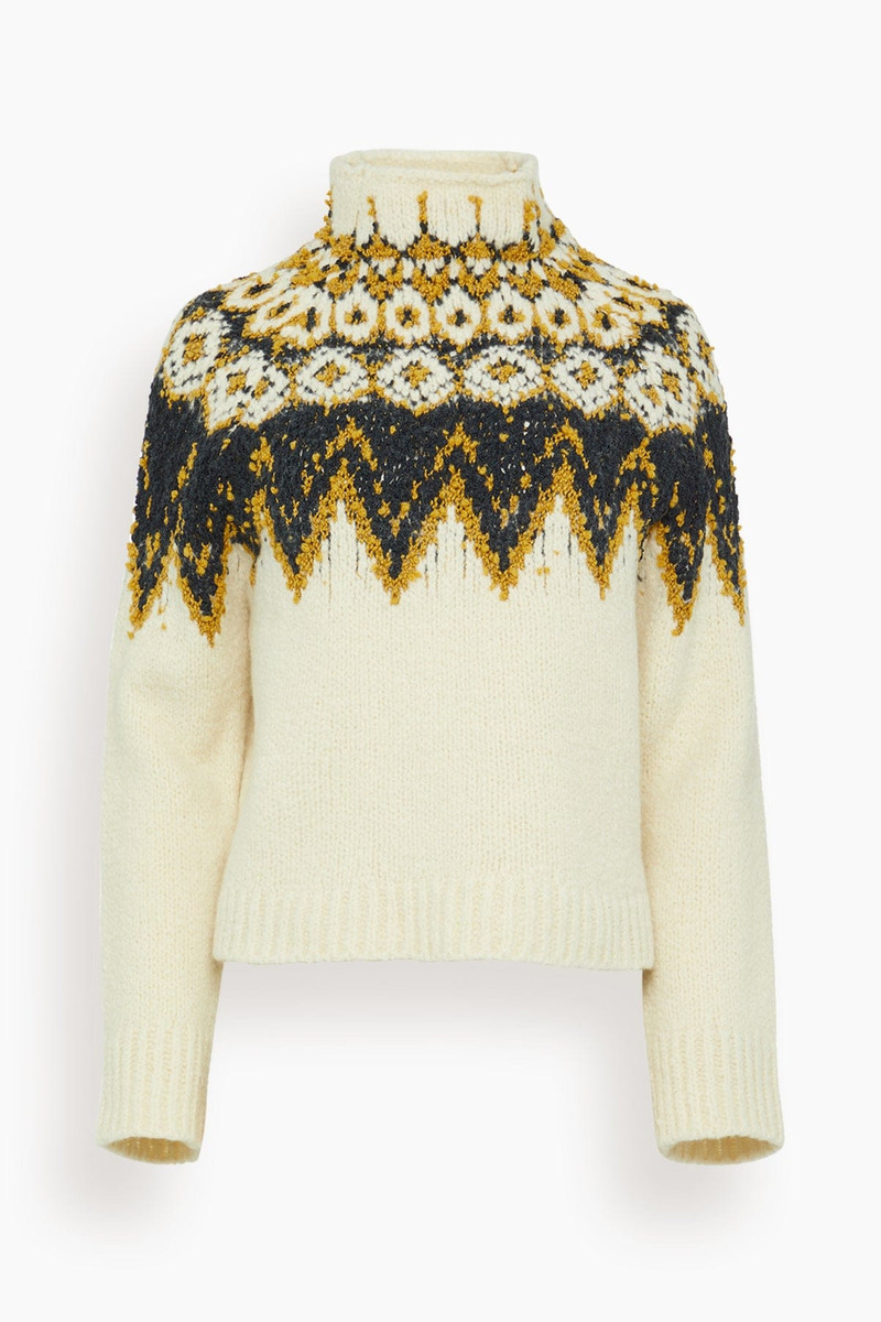 Lizzy Sweater in Textured Fairisle Cream Multi 1